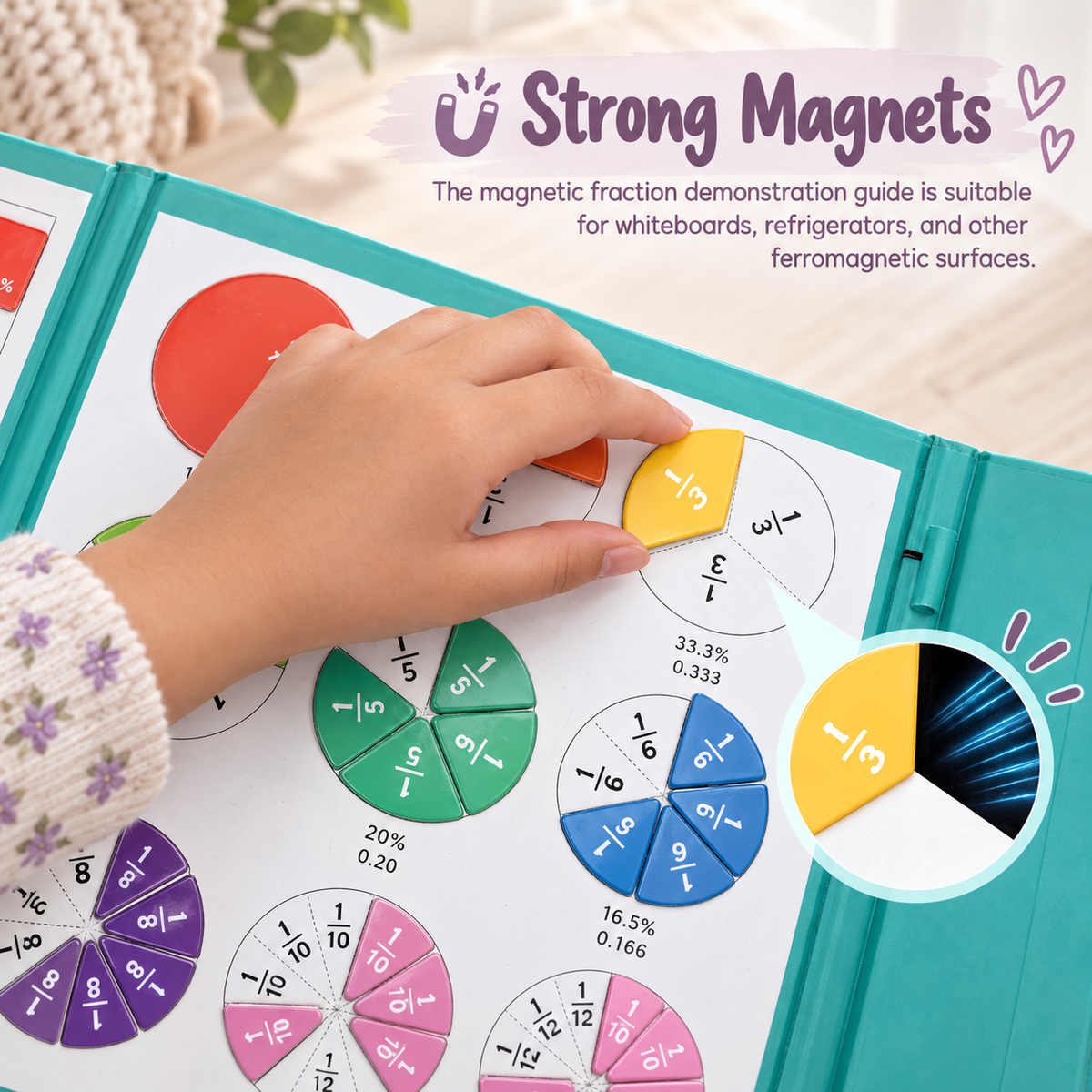 Magnetic Fraction Educational Puzzle