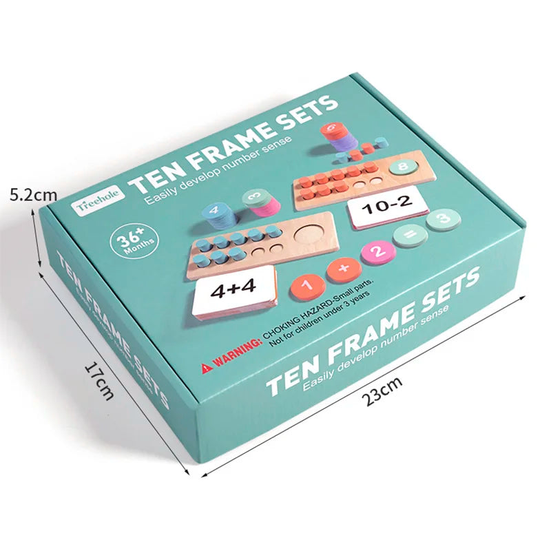 Children'S Wooden Number Board Cognitive Matching Addition Subtraction Operation Montessori Logical Thinking Training Math Toys