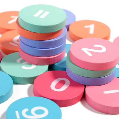 Children'S Wooden Number Board Cognitive Matching Addition Subtraction Operation Montessori Logical Thinking Training Math Toys