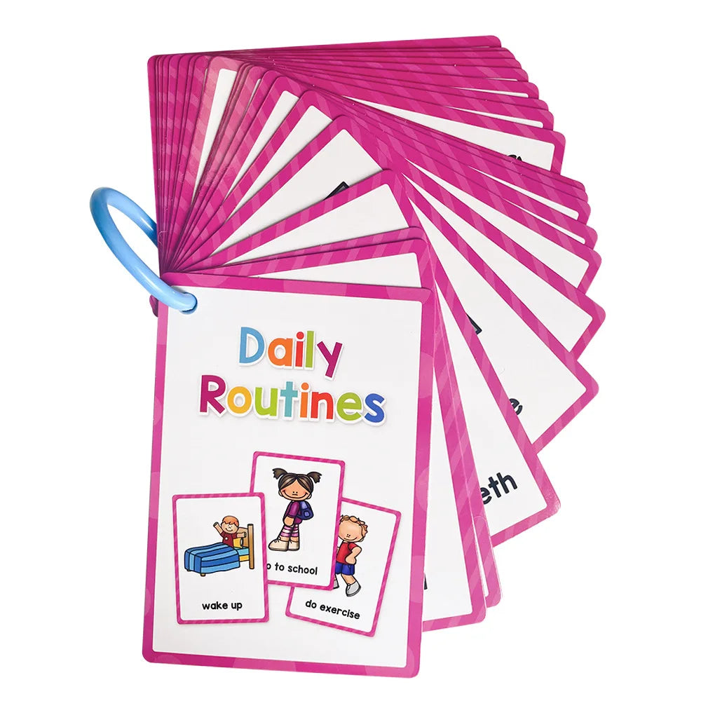 Montessori Kids English Words Learning Flashcards Early Educational Cards Classroom Supplies Kindergarten Teacher Teaching Aids