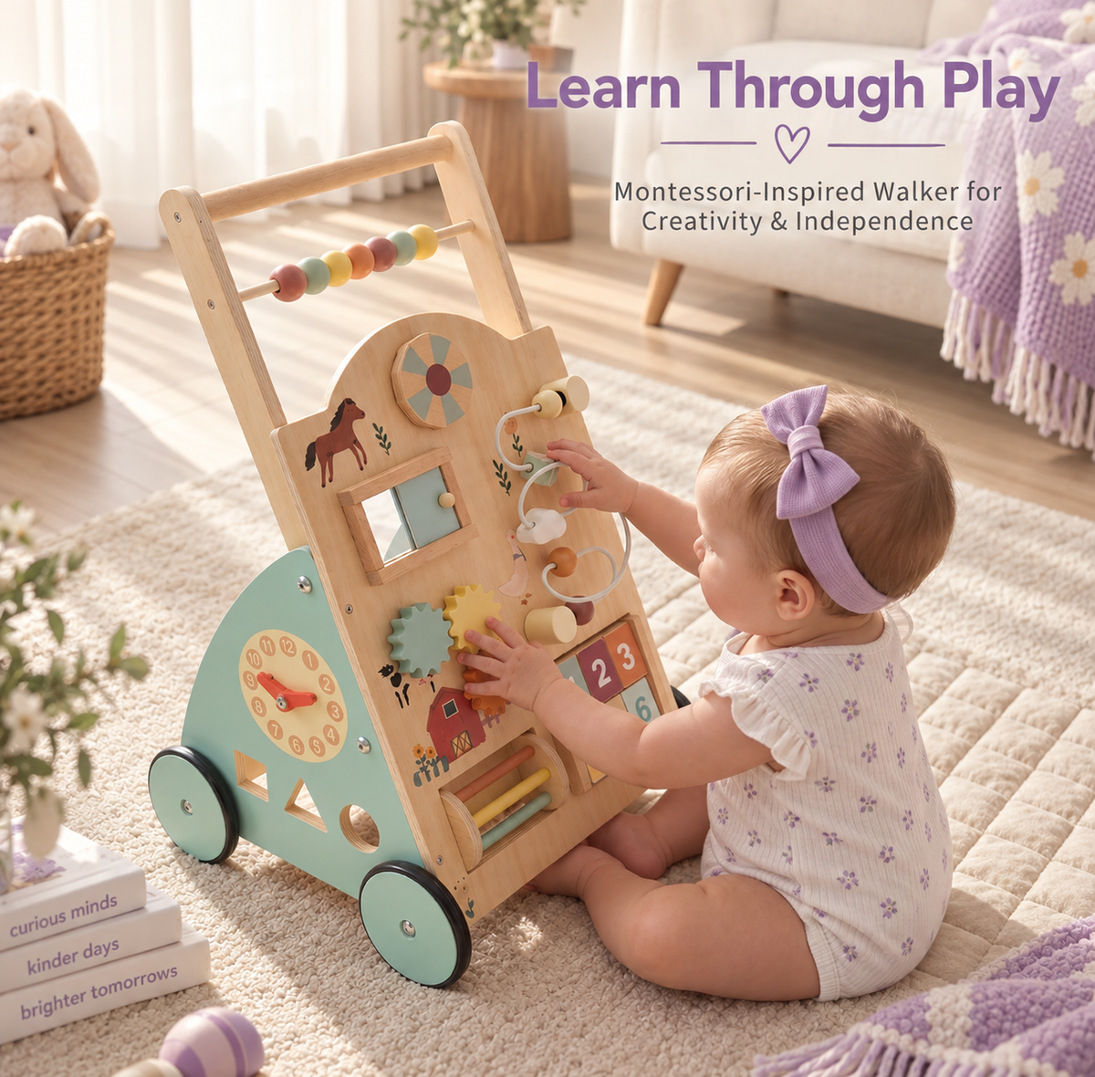 Montessori Wooden Baby Walker