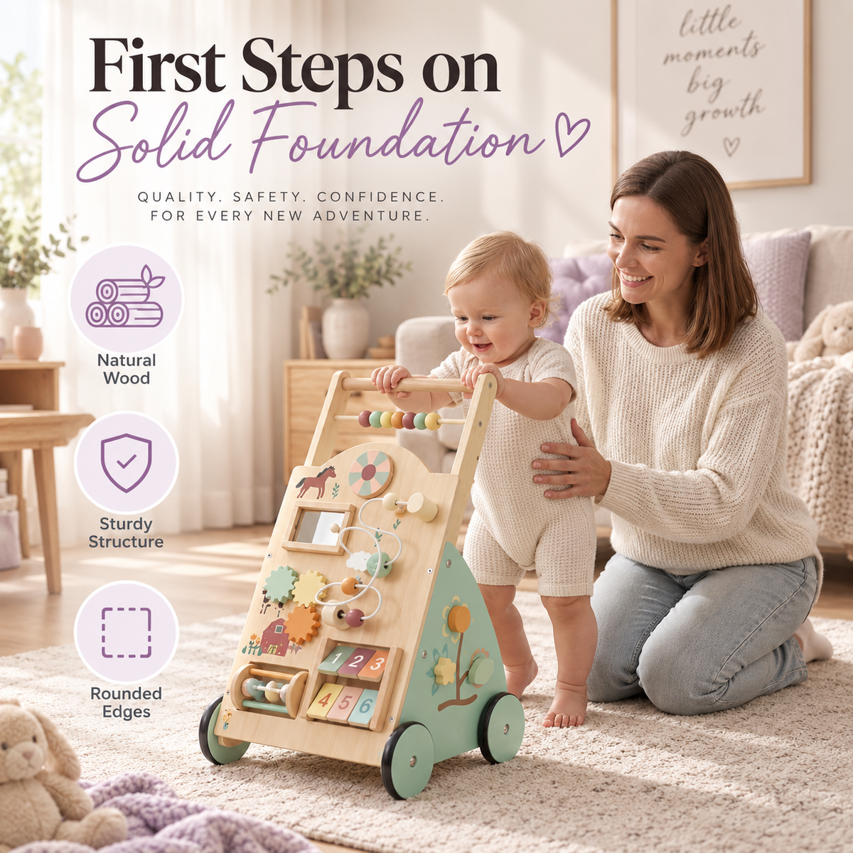 Montessori Wooden Baby Walker