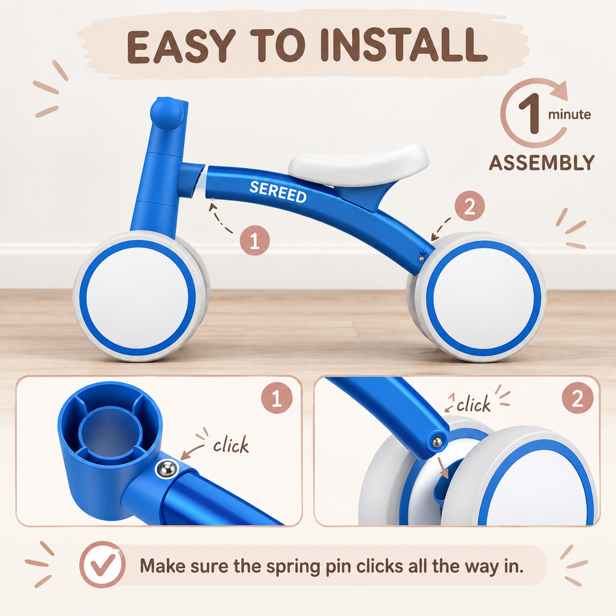 Baby Balance Bike, Blue