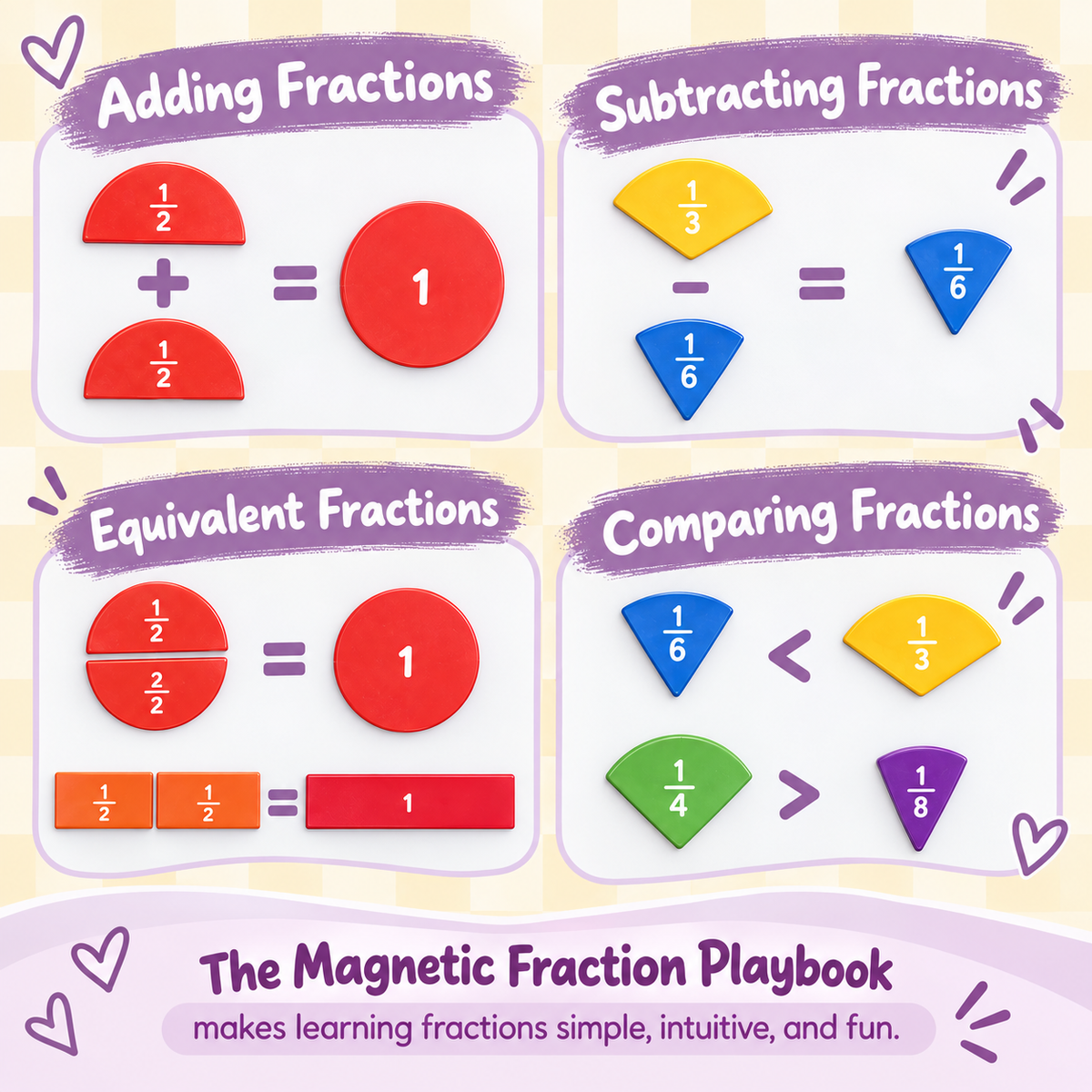 Magnetic Fraction Educational Puzzle