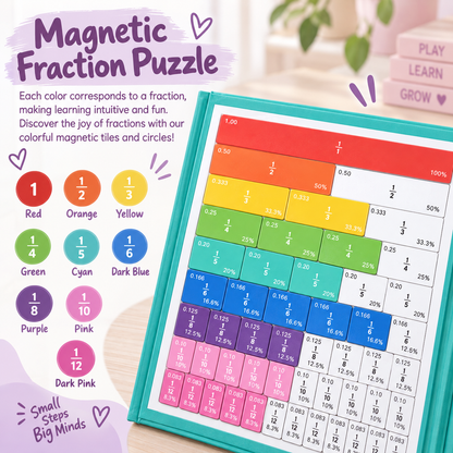 Magnetic Fraction Educational Puzzle