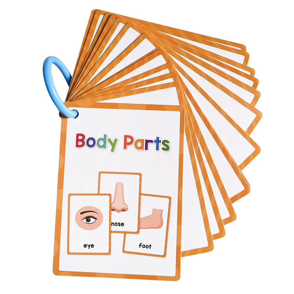 Montessori Kids English Words Learning Flashcards Early Educational Cards Classroom Supplies Kindergarten Teacher Teaching Aids